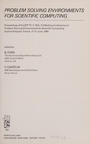 Problem Solving Environments for Scientific Computing