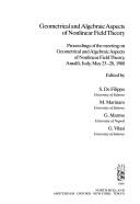 Geometrical and Algebraic Aspects of Nonlinear Field Theory
