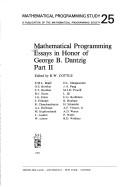 Mathematical Programming Essays in Honor of George B. Dantzig