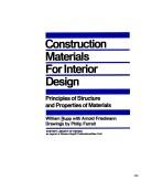 Construction materials for interior design. Principles of structure and properties of materials