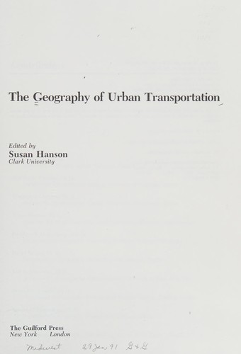 The geography of urban transportation