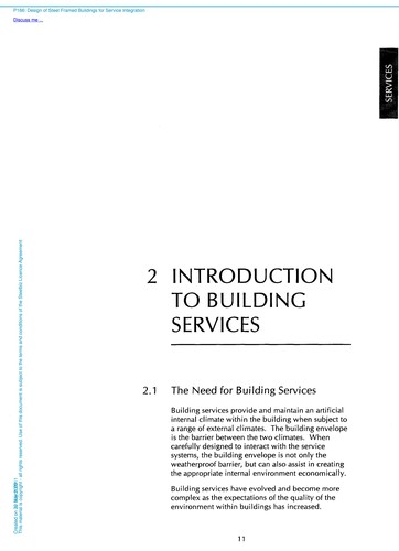 Design of steel framed buildings for service integration