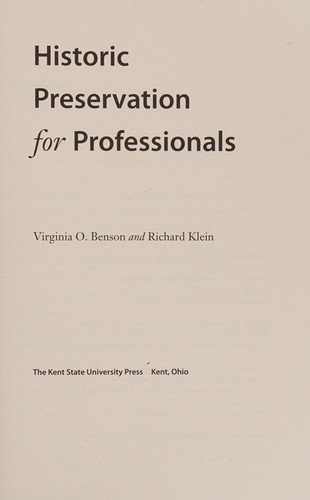 Historic Preservation for Professionals