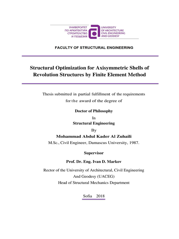 Structural Optimization for axisymmetric Shells of Revolution Structures by Finite Element Method