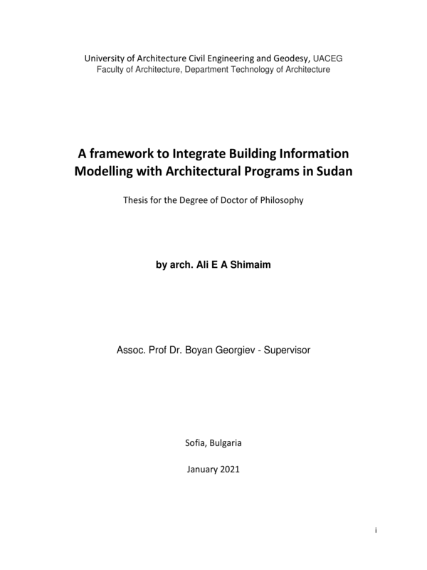 A framework to Integrate Building Information Modelling with Architectural Programs in Sudan