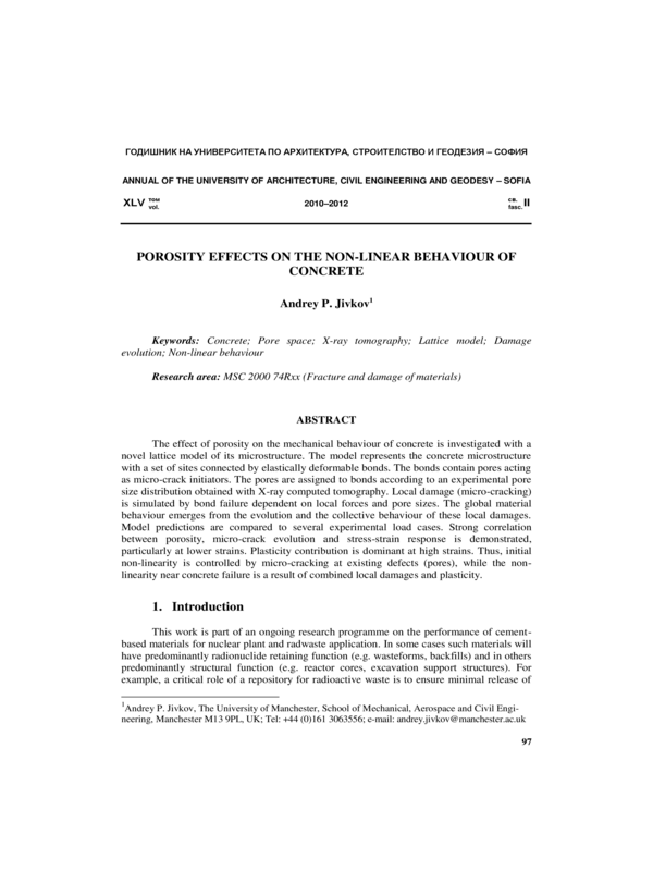 Porosity effects on the non-linear behaviour of concrete