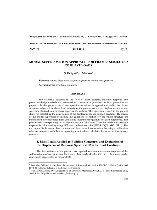 Modal Superposition Approach for Frames Subjected to Blast Loads