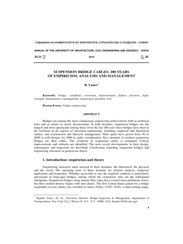 Suspension bridge cables: 200 years of empiricism, analysis and management