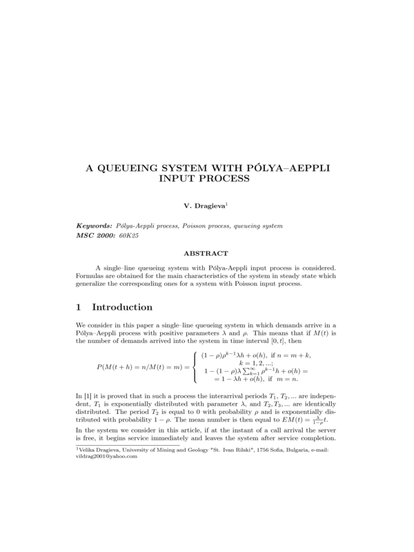 A  queueing  system  with Polya-Aeppli  input  process