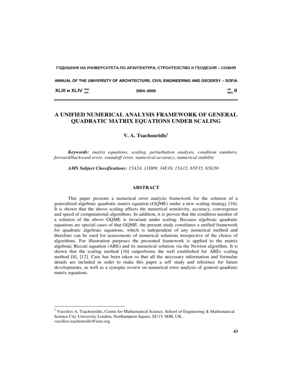 A unified  numerical analysis framework  of general quadratic  matrix  equations under scaling