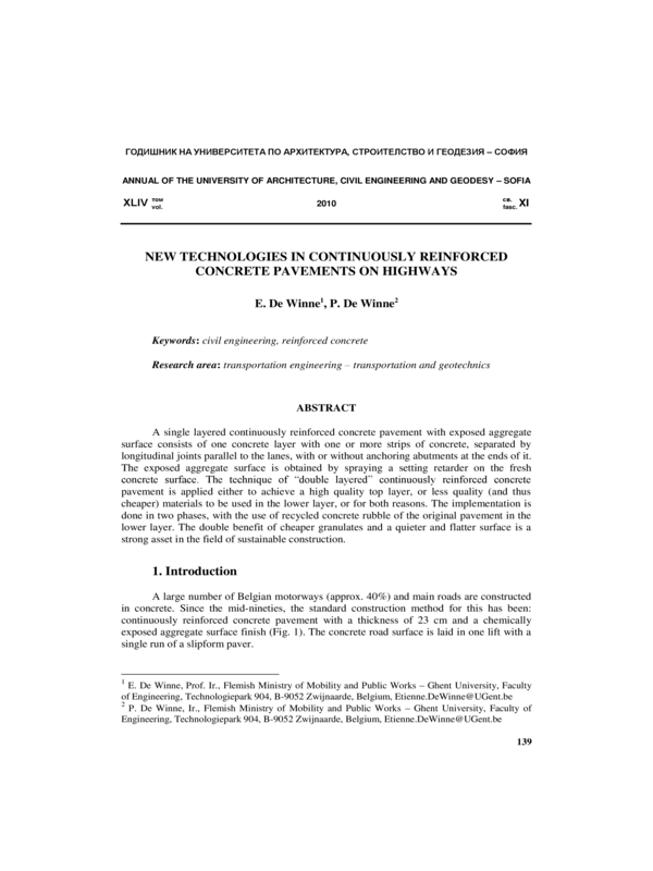 New technologies in continuously reinforced concrete pavements on highways