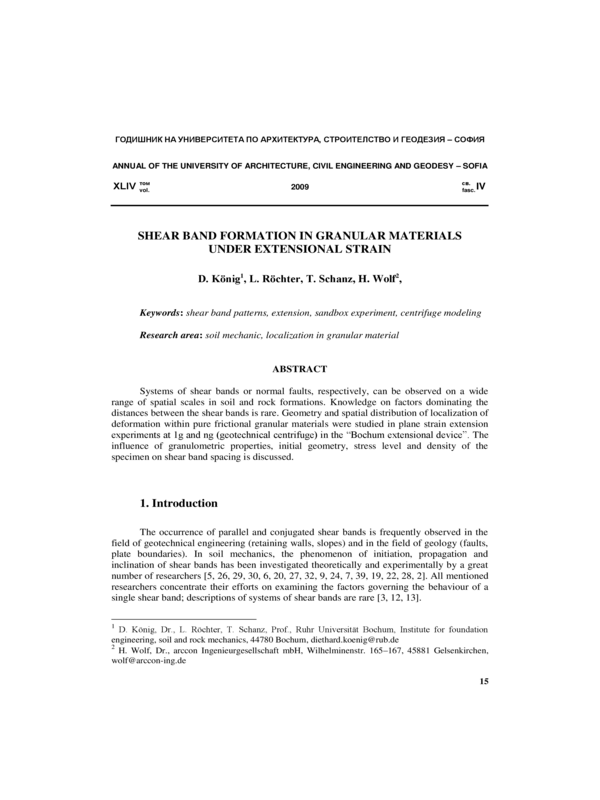 Shear  band  formation in granular  materials under extensional  strain