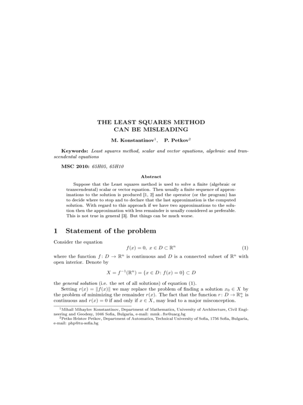 The  least squares method can be misleading