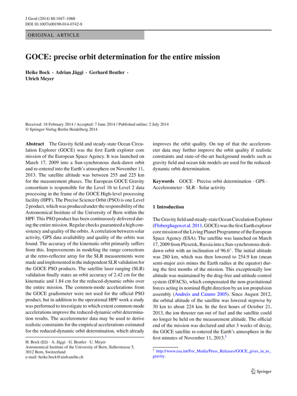 GOCE: precise orbit determination for the entire mission