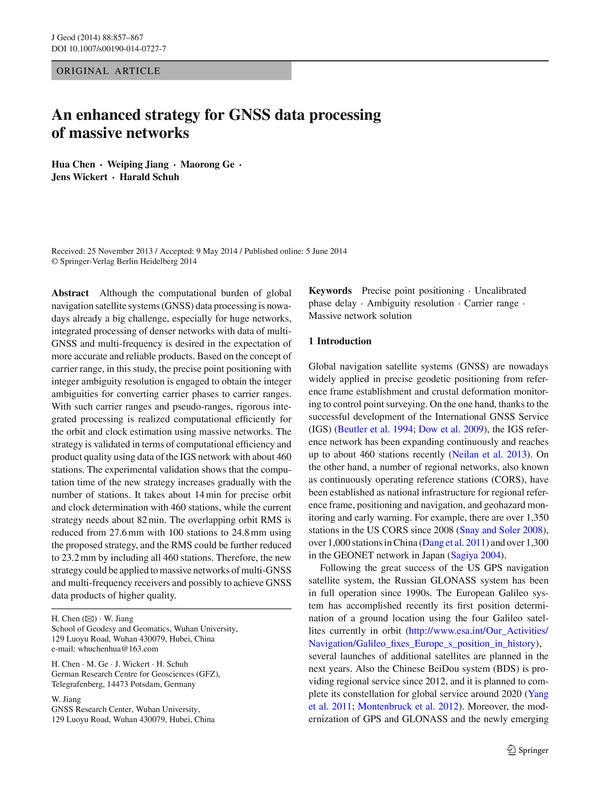 An enhanced strategy for GNSS data processing of massive networks