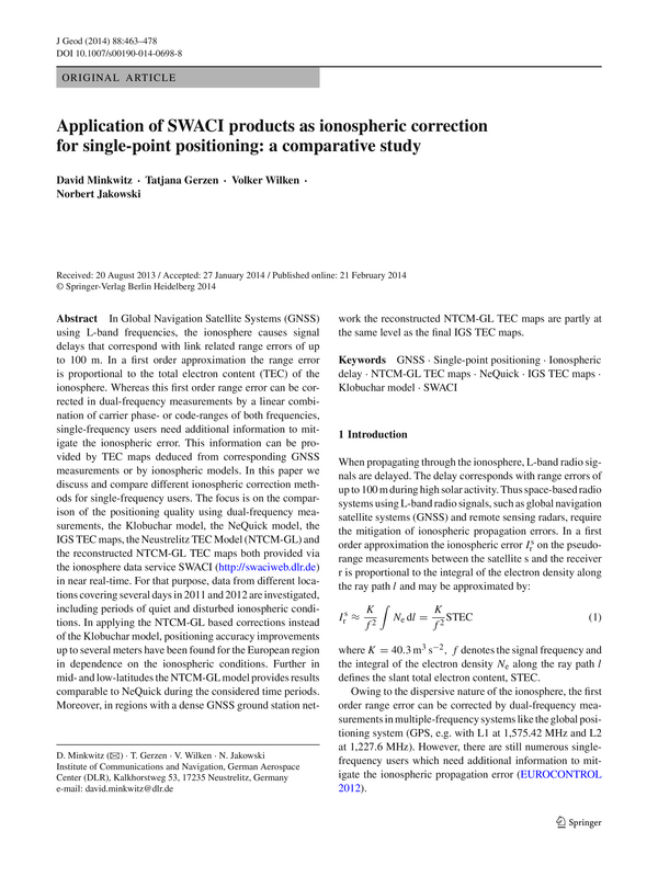 Application of SWACI products as ionospheric correction for single-point positioning: a comparative study