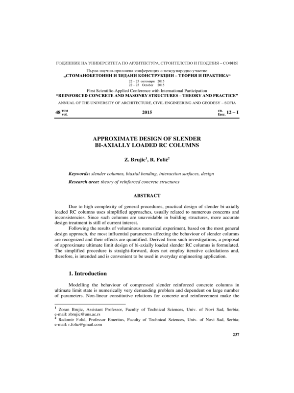 Approximate Design of Slender Bi-Axially Loaded RC Columns