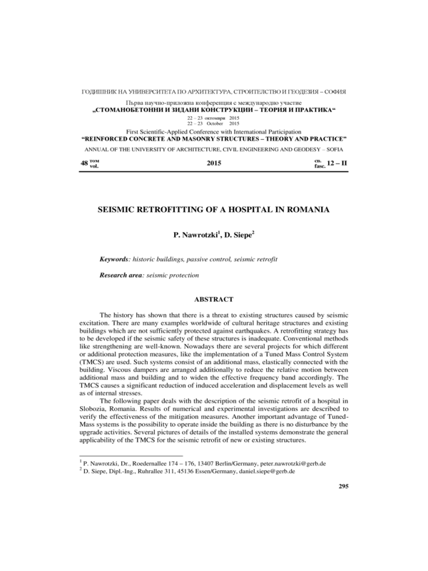 Seismic Retrofitting of a Hospital in Romania