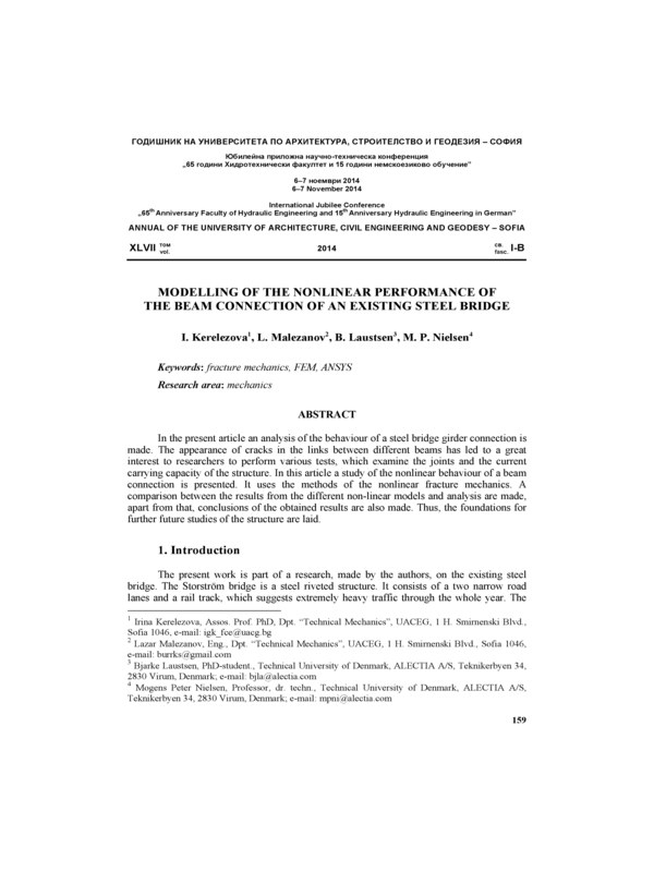 Modelling of the nonlinear performance of the beam connection of an existing steel bridge