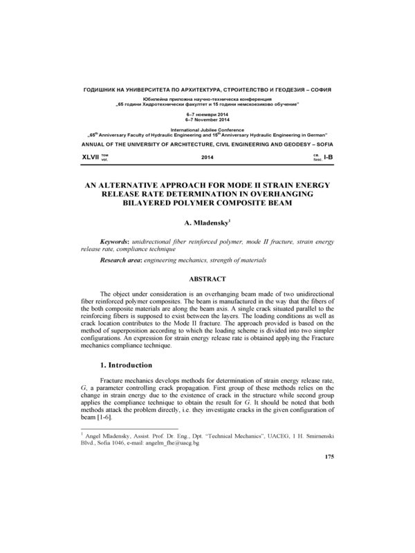 Alternative approach for mode II strain energy release rate determination in overhanging bilayered polymer composite beam