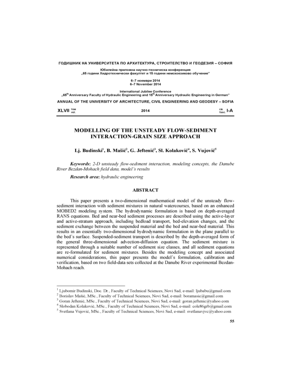 Modelling of the Unsteady Flow-Sediment Interaction-Grain Size Approach